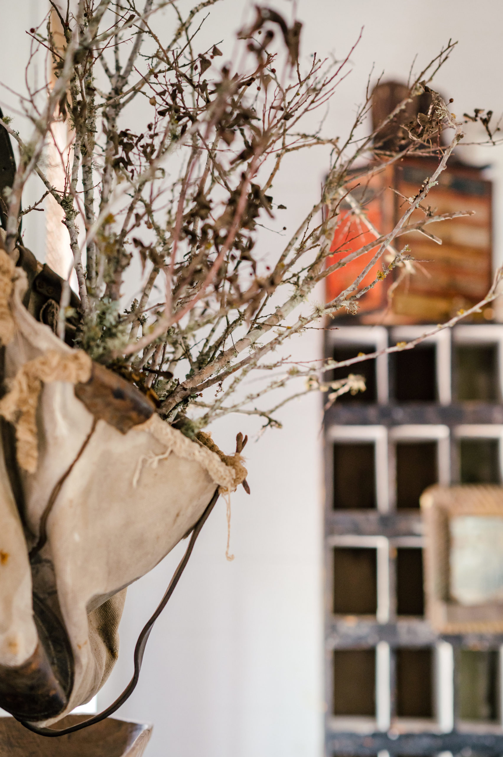 Dried floral and twigs as decor