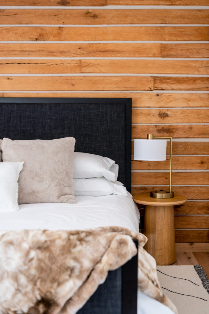 A mid-century modern oasis, Rustic log cabins Interior Design Photoshoot