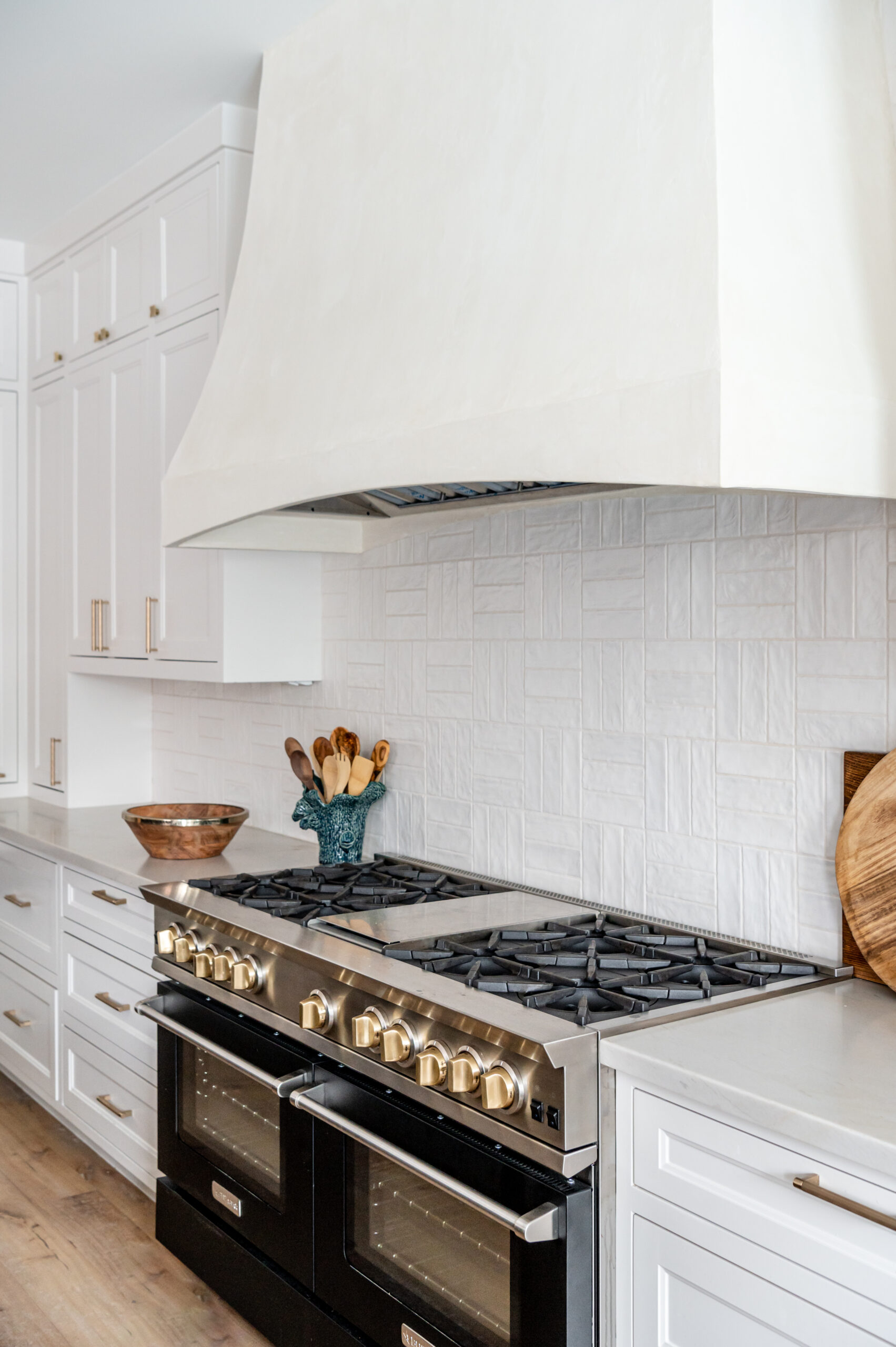 Bright white kitchen interior design