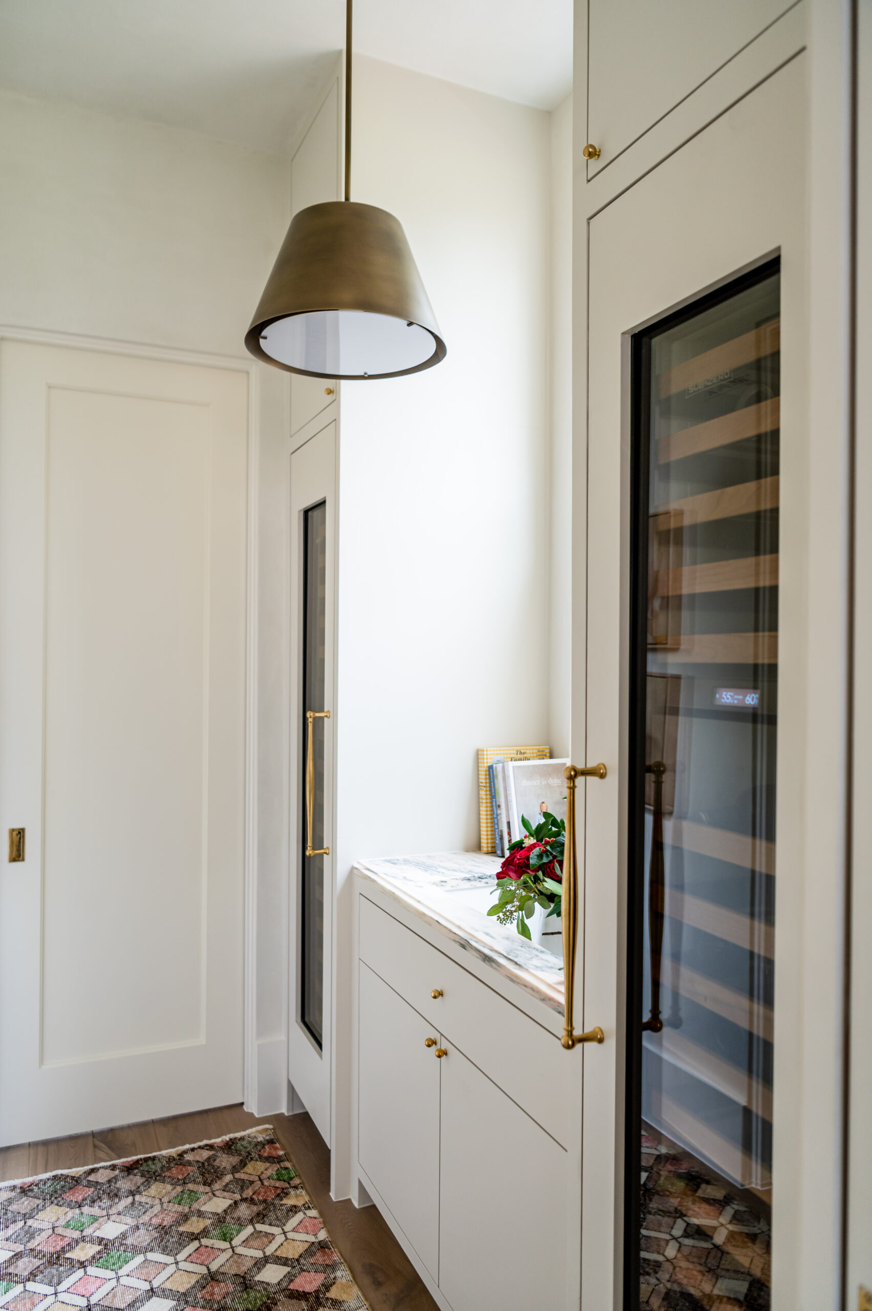 Wine fridge in kitchen