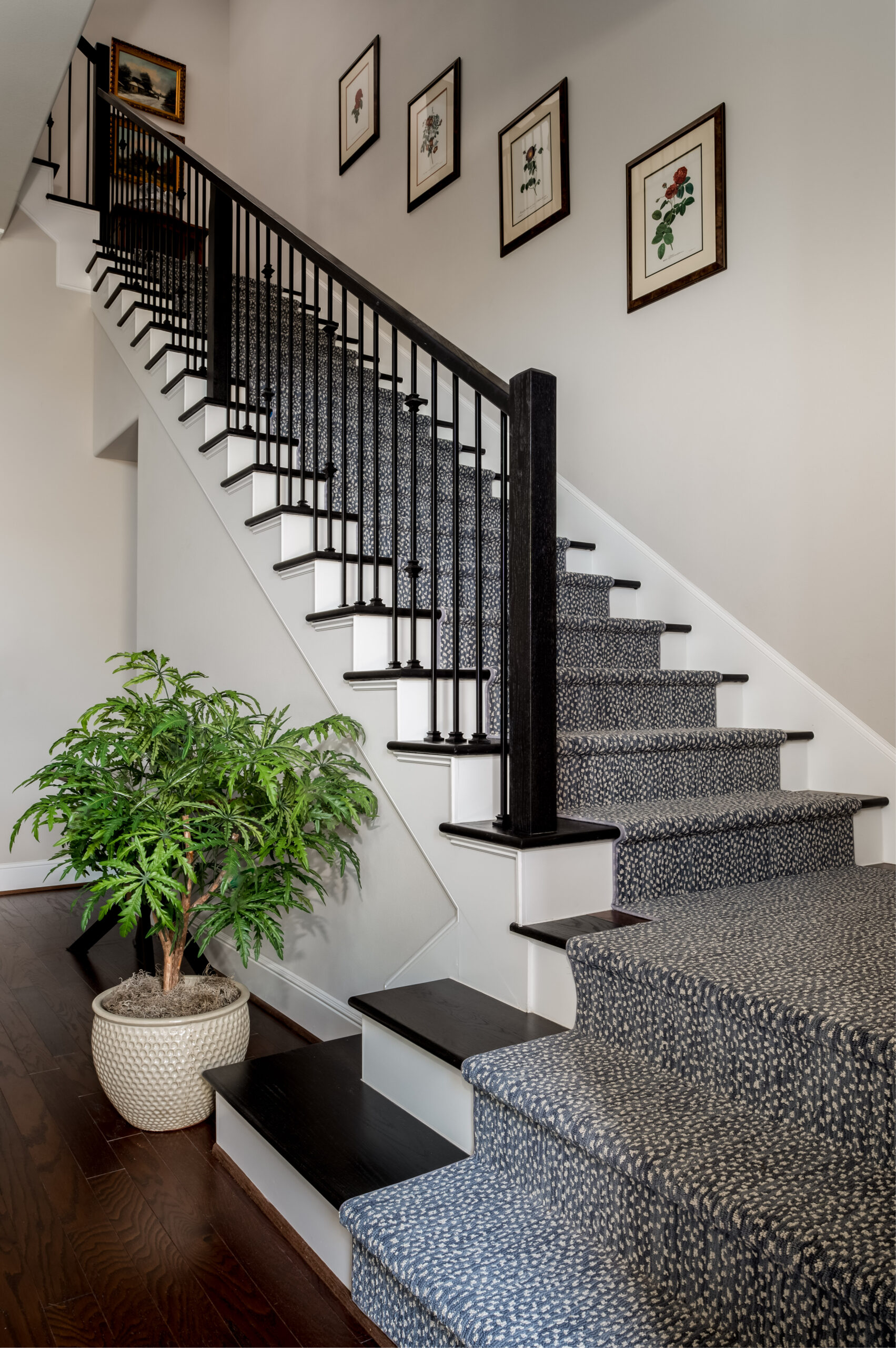 Staircase with dotted carpet