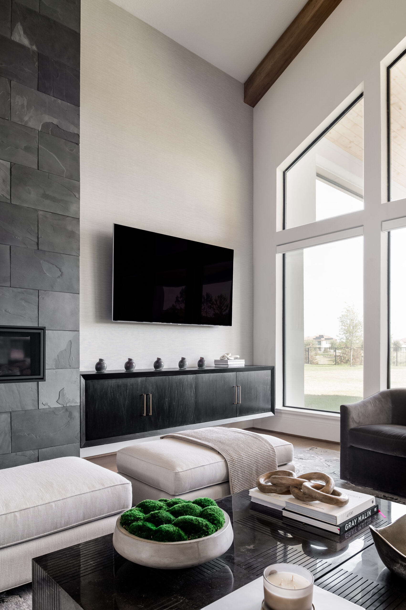 Living room interior design with modern interior design furniture and decor