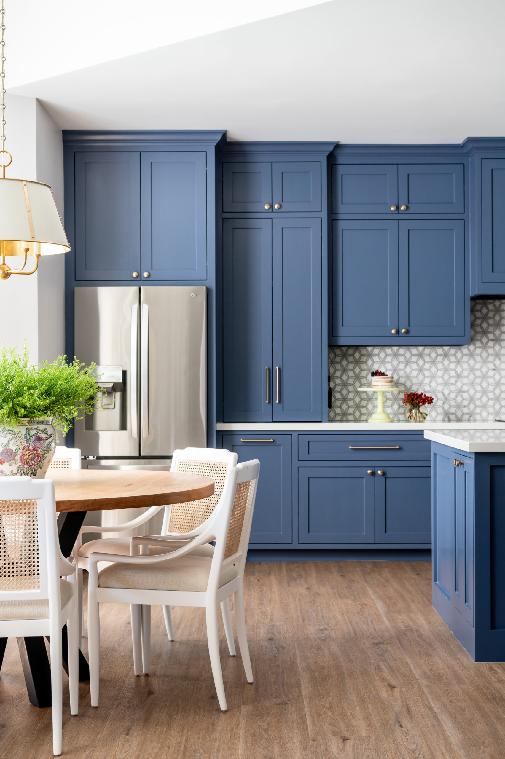 Beautiful bright and blue kitchen interior design for an interior photography shoot