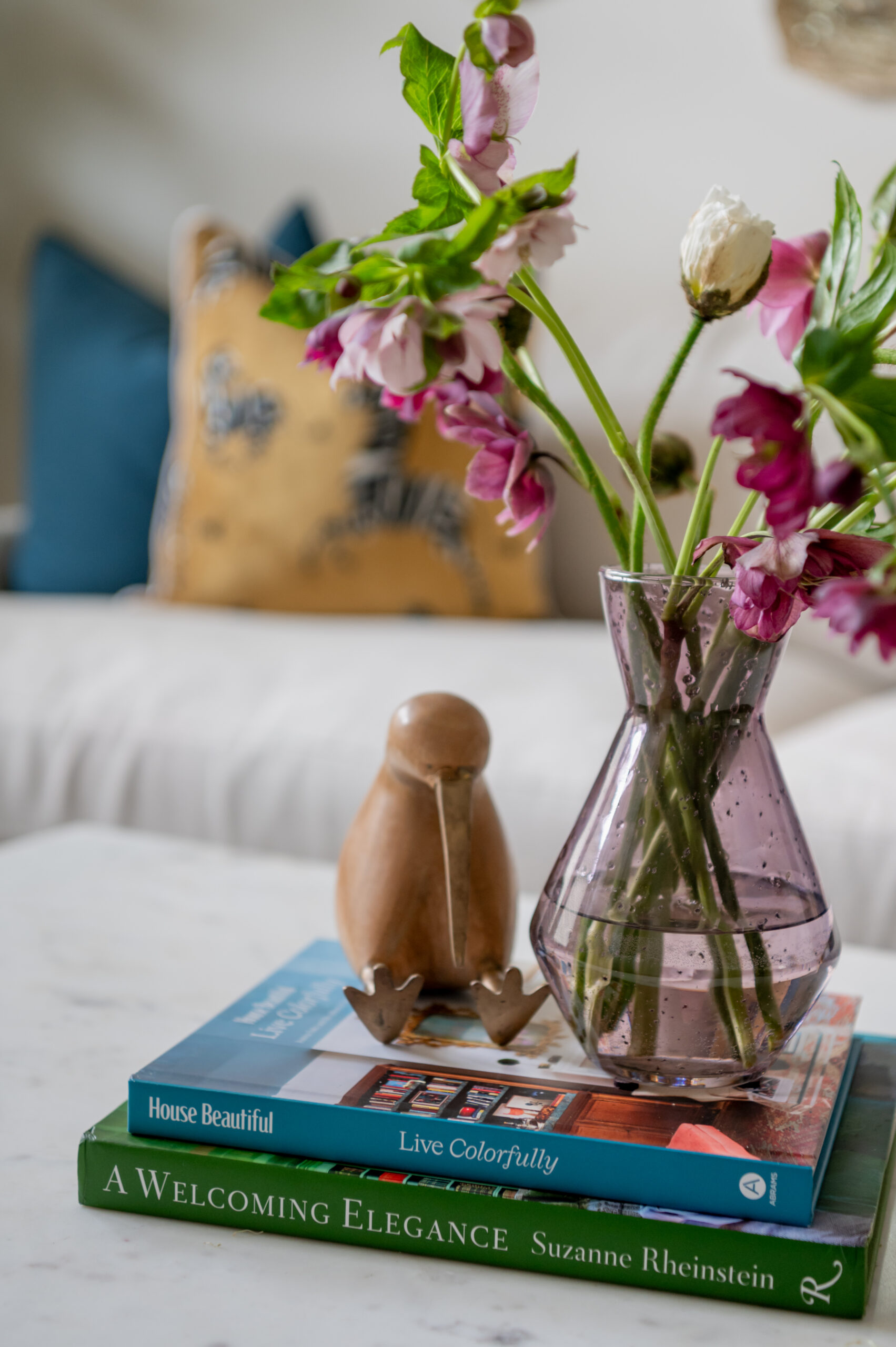 Living room decor and books