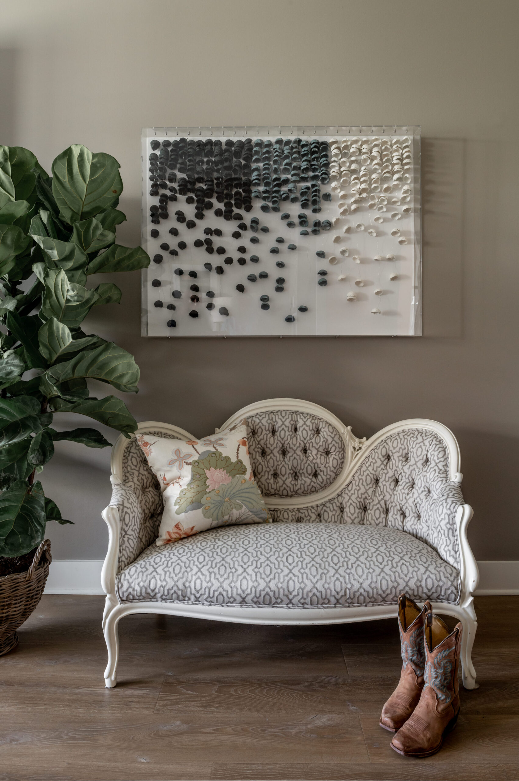 Accessory couch in the home entryway