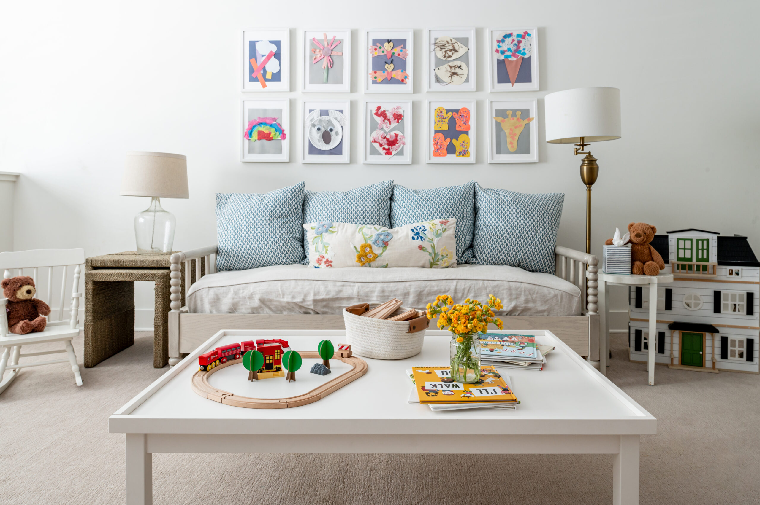 Little girls bedroom with colorful decor