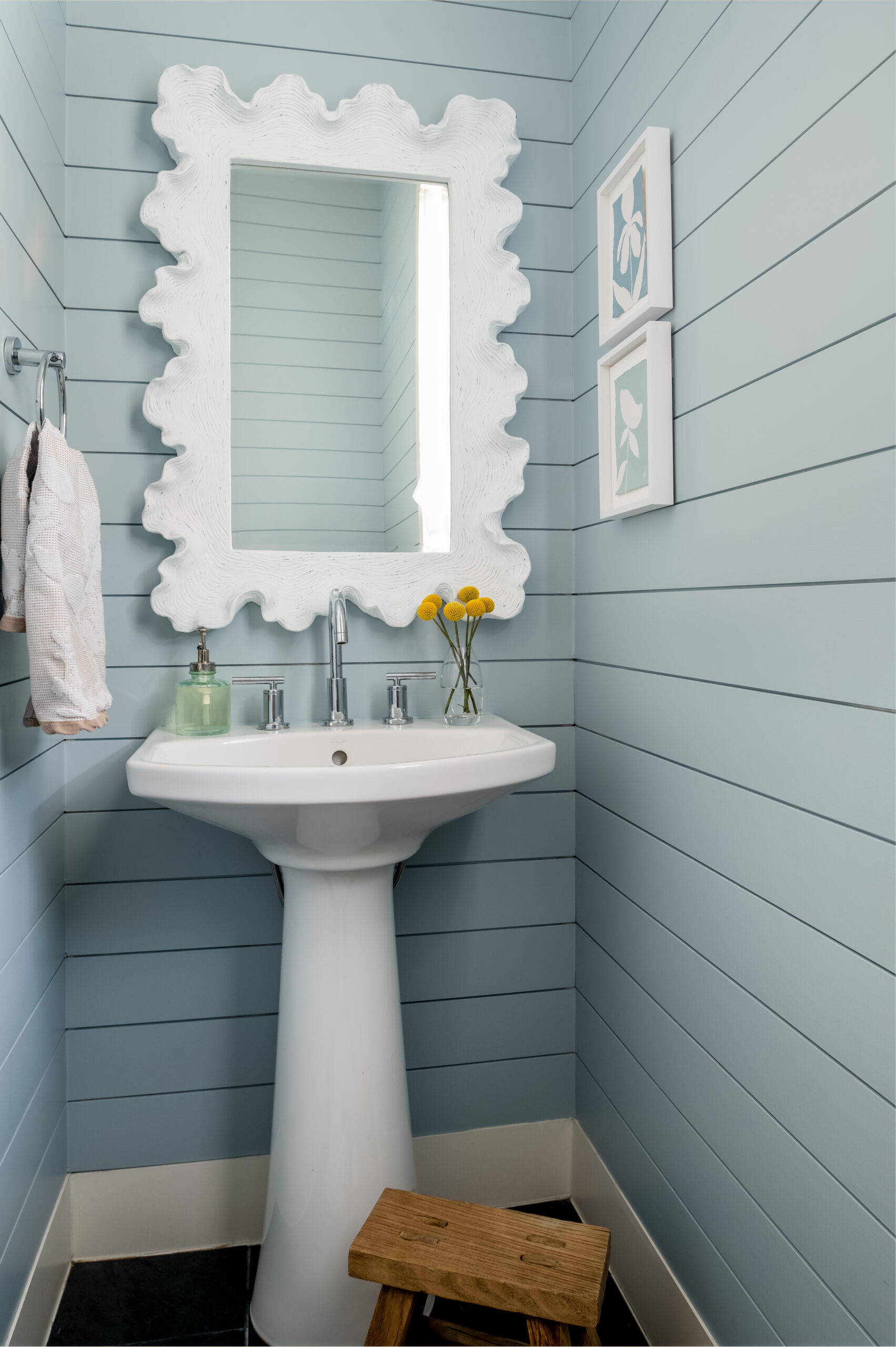 Baby blue bathroom interior design