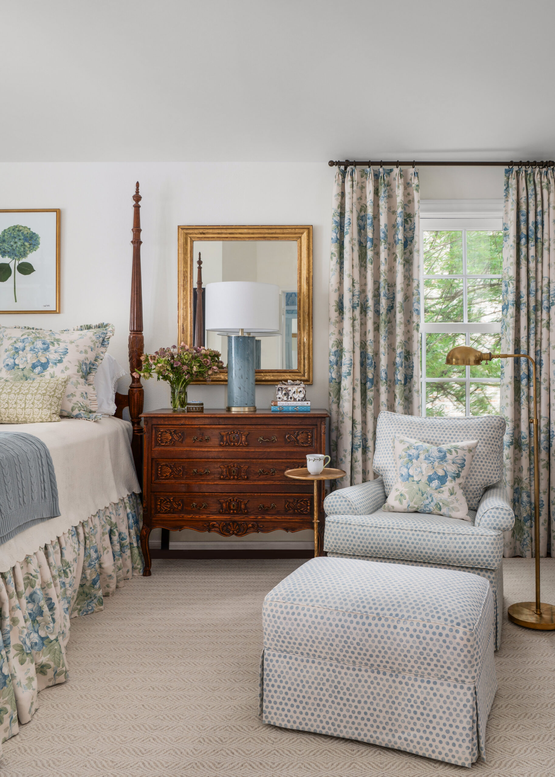 Bedroom interior design with gorgeous modern decor and wooden furniture